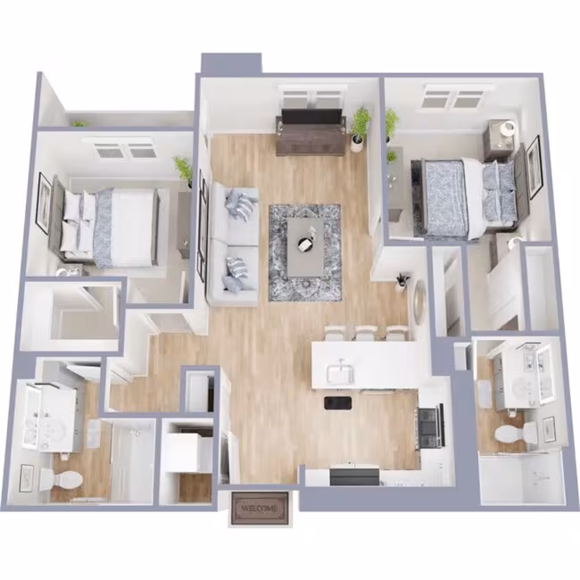 2 Beds • 2 Bath 425 floor plan
